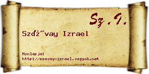 Szávay Izrael névjegykártya
